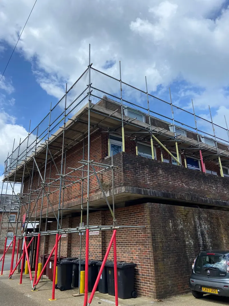 Commercial scaffolding install, south coast